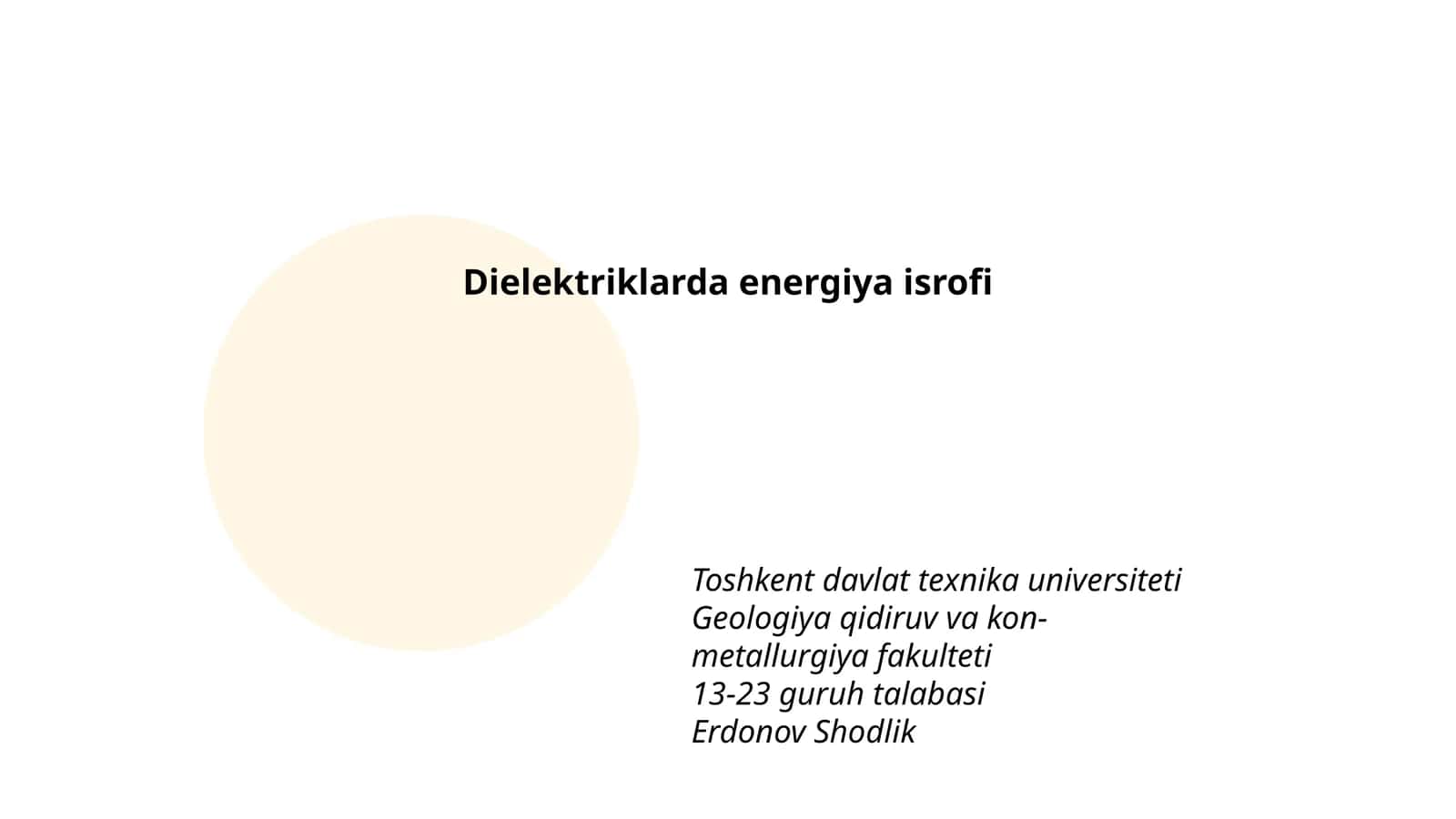 Dielektriklarda energiya isrofi 1