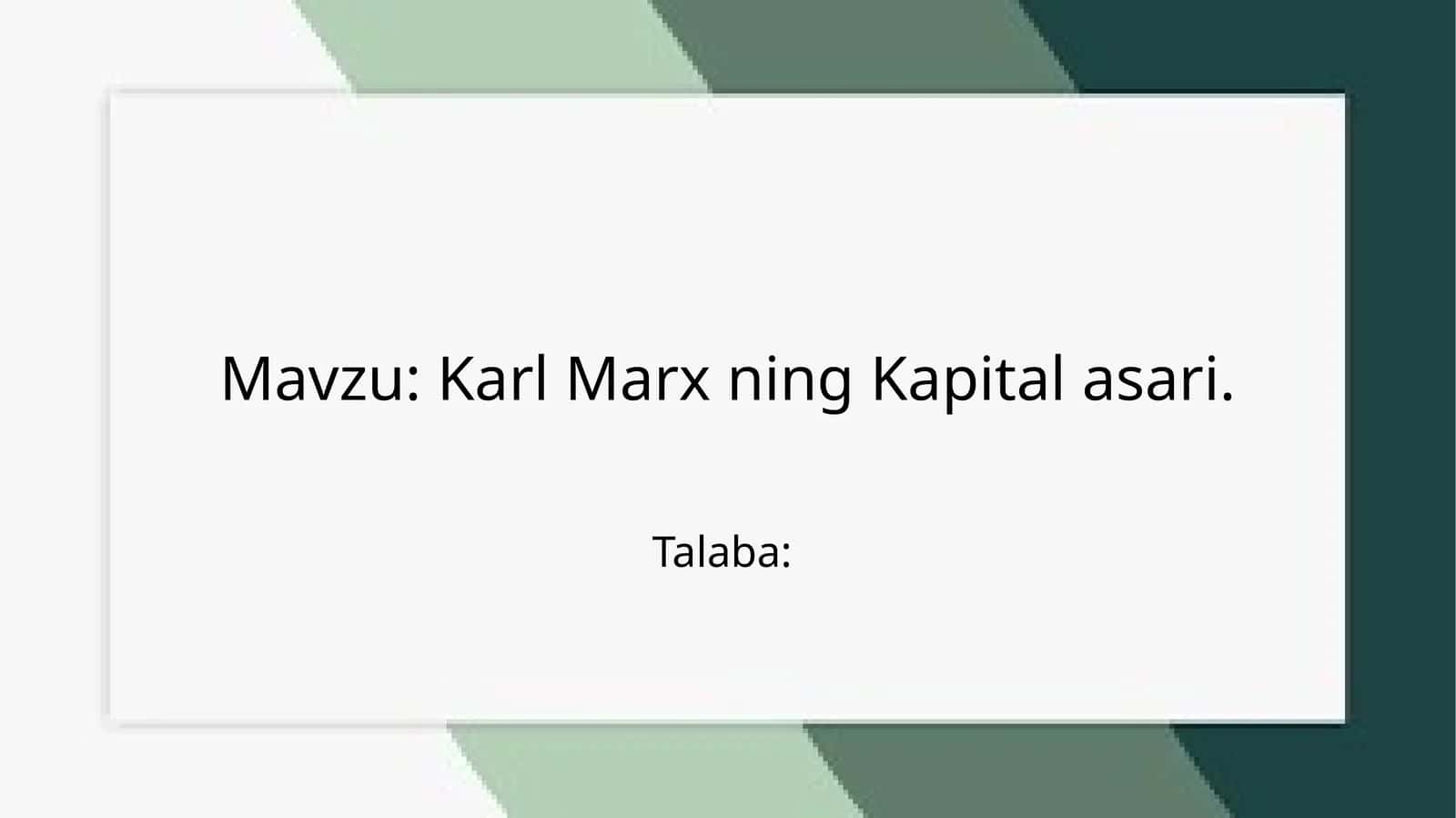 Karl MarxningKapitalasari 1