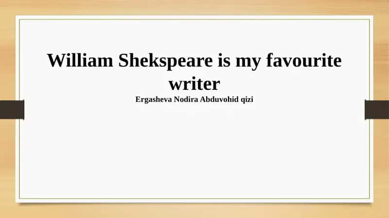 Shakespeare's Impact on My Life 1