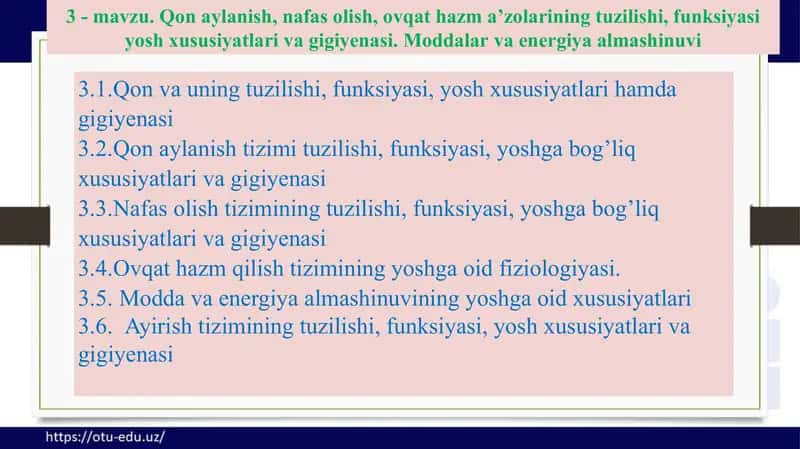 Qon, nafas olish, ovqat hazm a’zolari 1