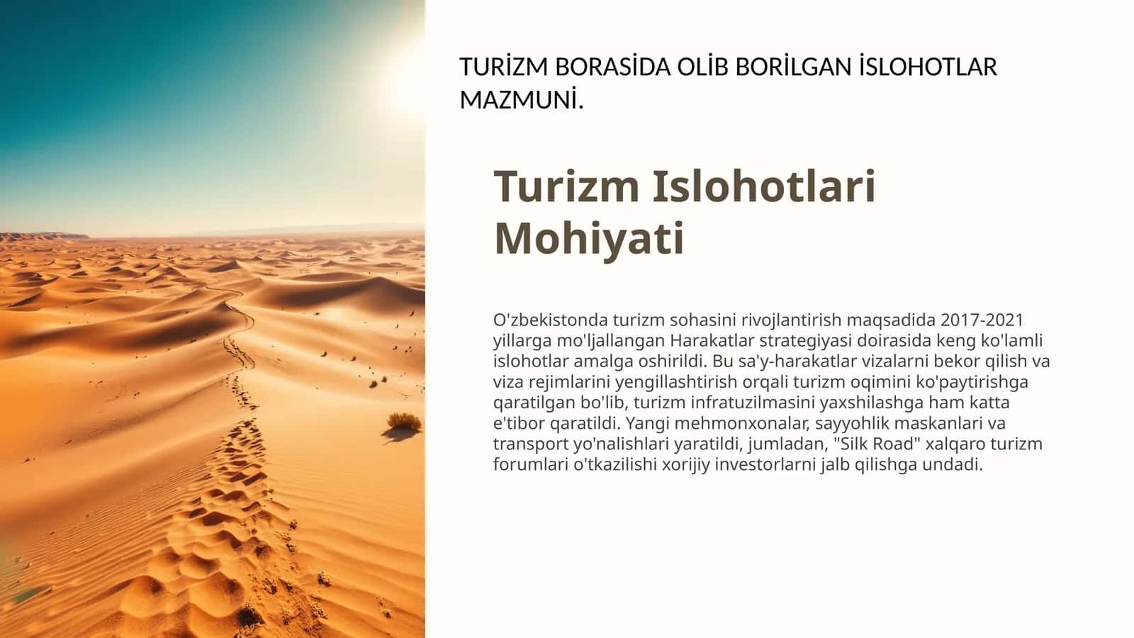 Turizm Islohotlari Mohiyati 1