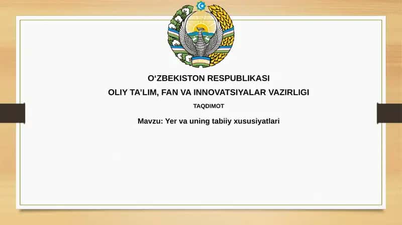 Yer va uning tabiiy xususiyatlari 1