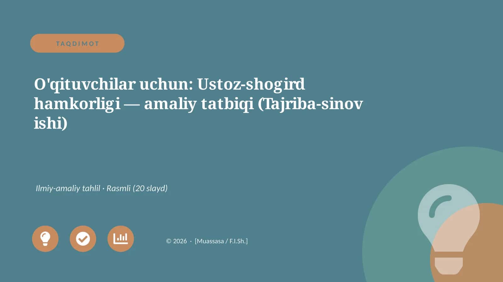 O'qituvchilar uchun: Ustoz-shogird hamkorligi 1