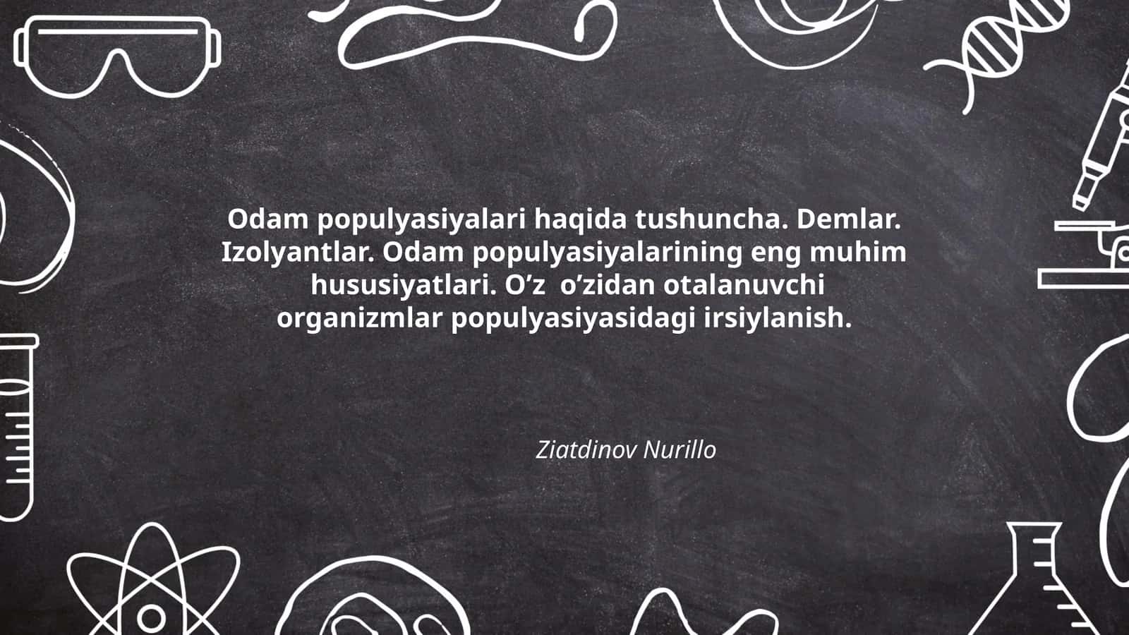 Odam papuliyatsiyasi demlar izolyantlar 1