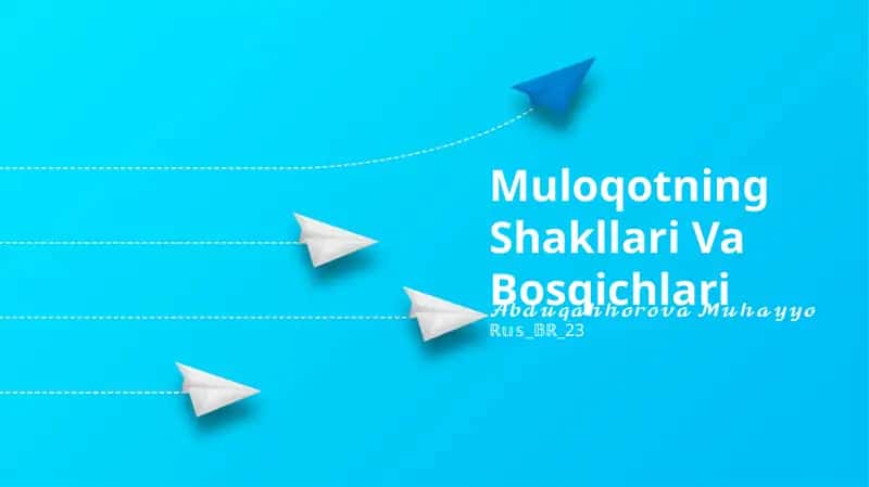 Muloqotning Shakllari Va Bosqichlari 1