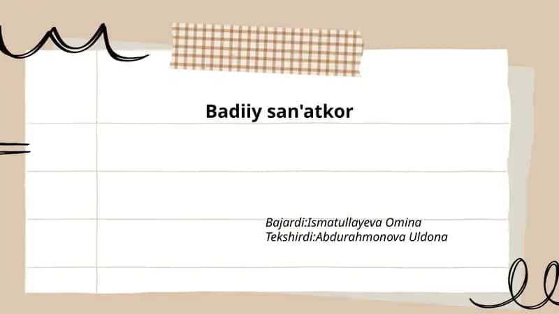 Badiiy san'atkor 1