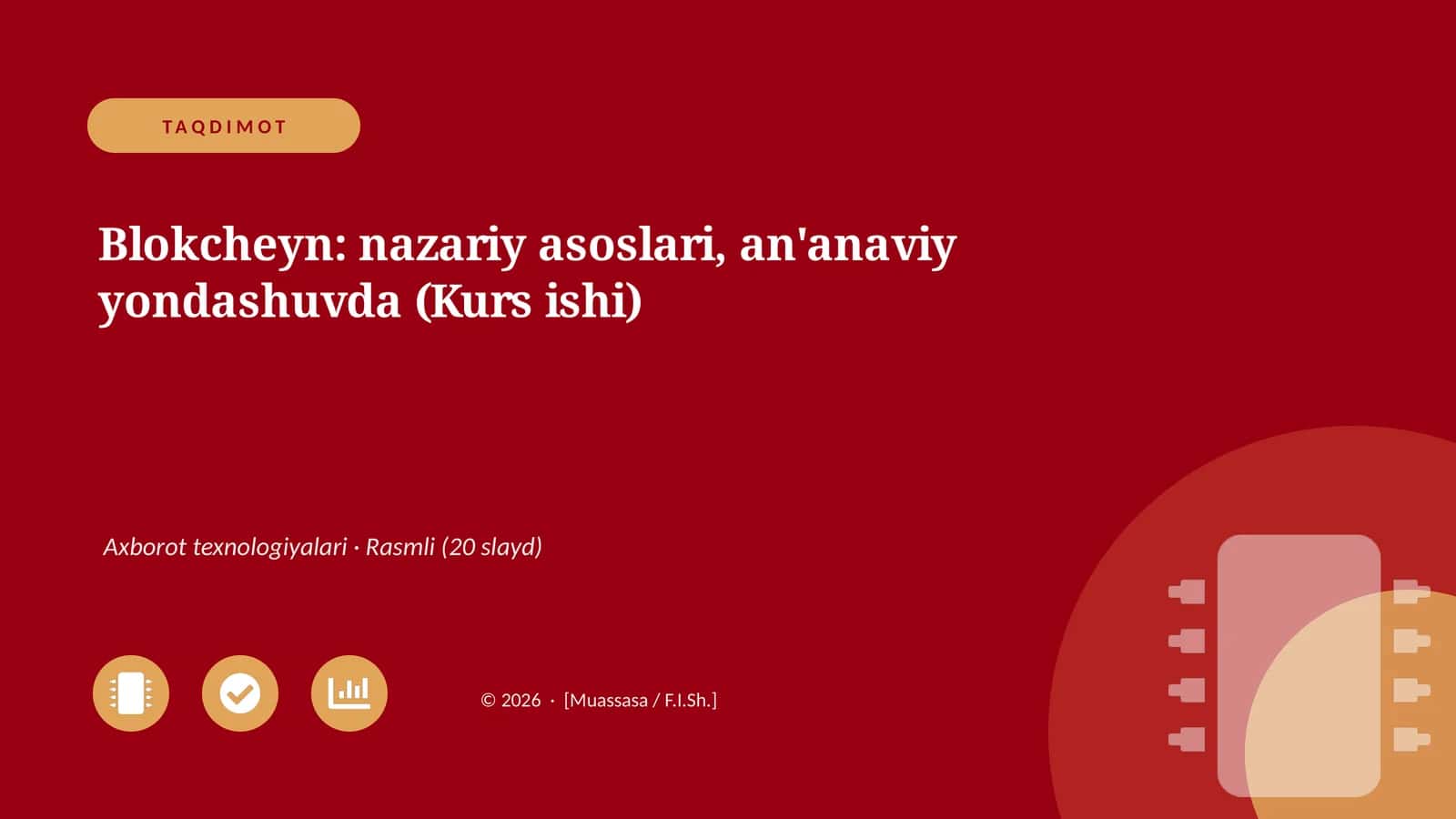 Blokcheyn: nazariy asoslari, an'anaviy yondashuvda (Kurs ishi) 1