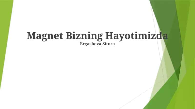Magnet Bizning Hayotimizda 1