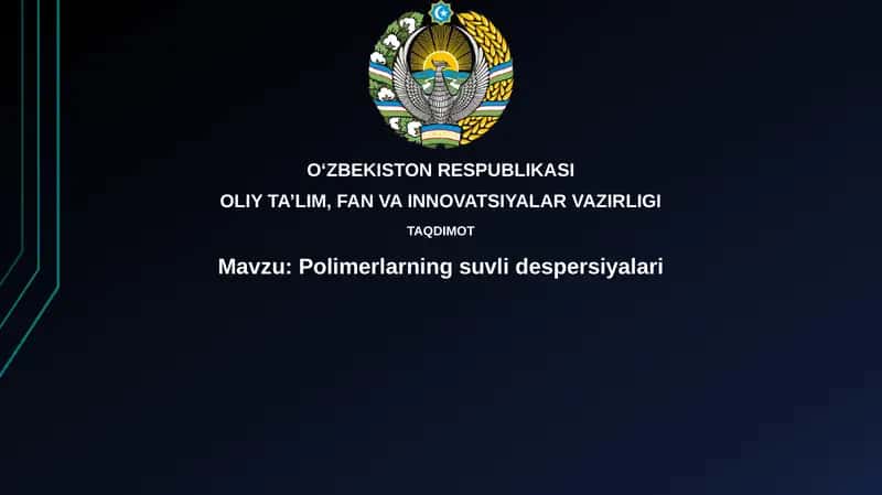 Polimerlarning suvli dispersiyalari 1