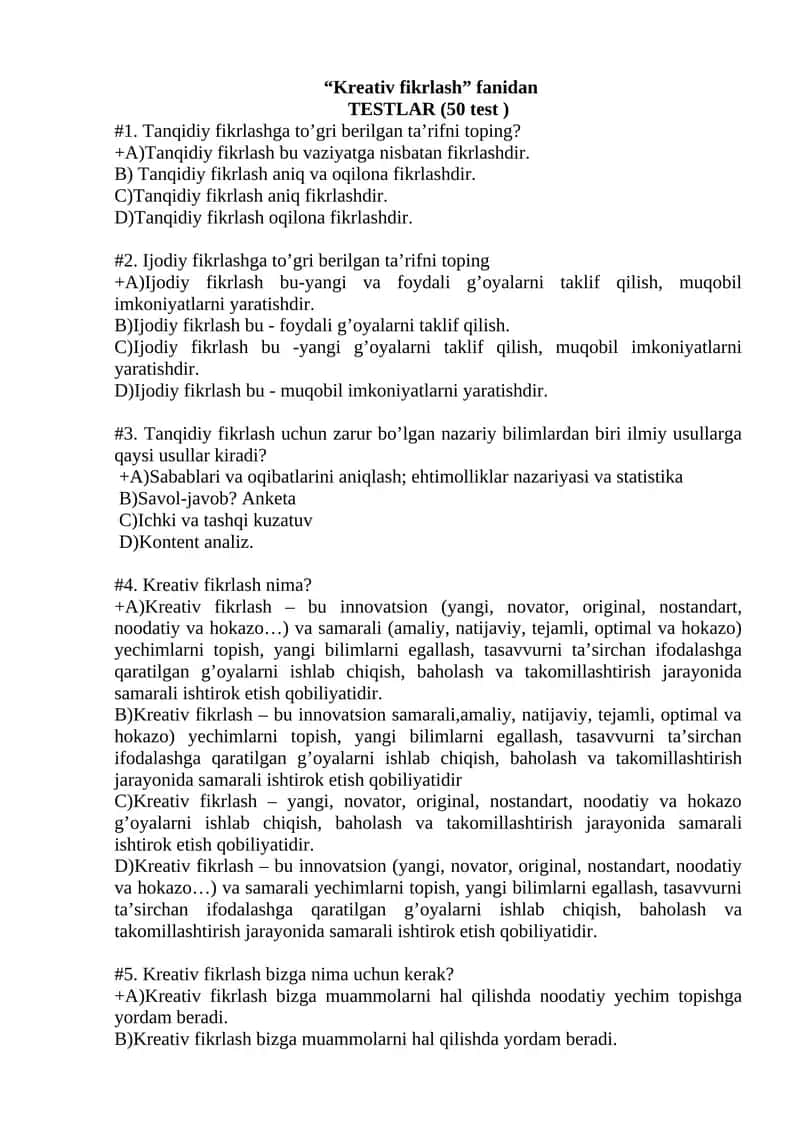 Kreativ fikrlash 1
