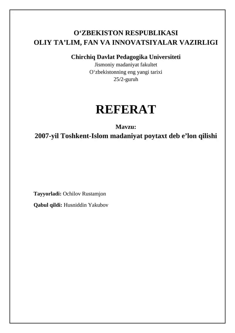 Islom Madaniyati Poytaxti: Tarix va Ahamiyat 1
