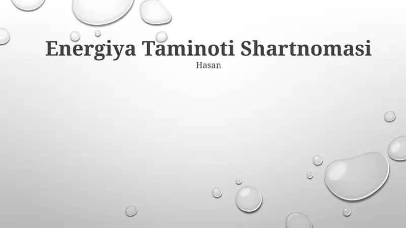 Energiya Taminoti Shartnomasi 1