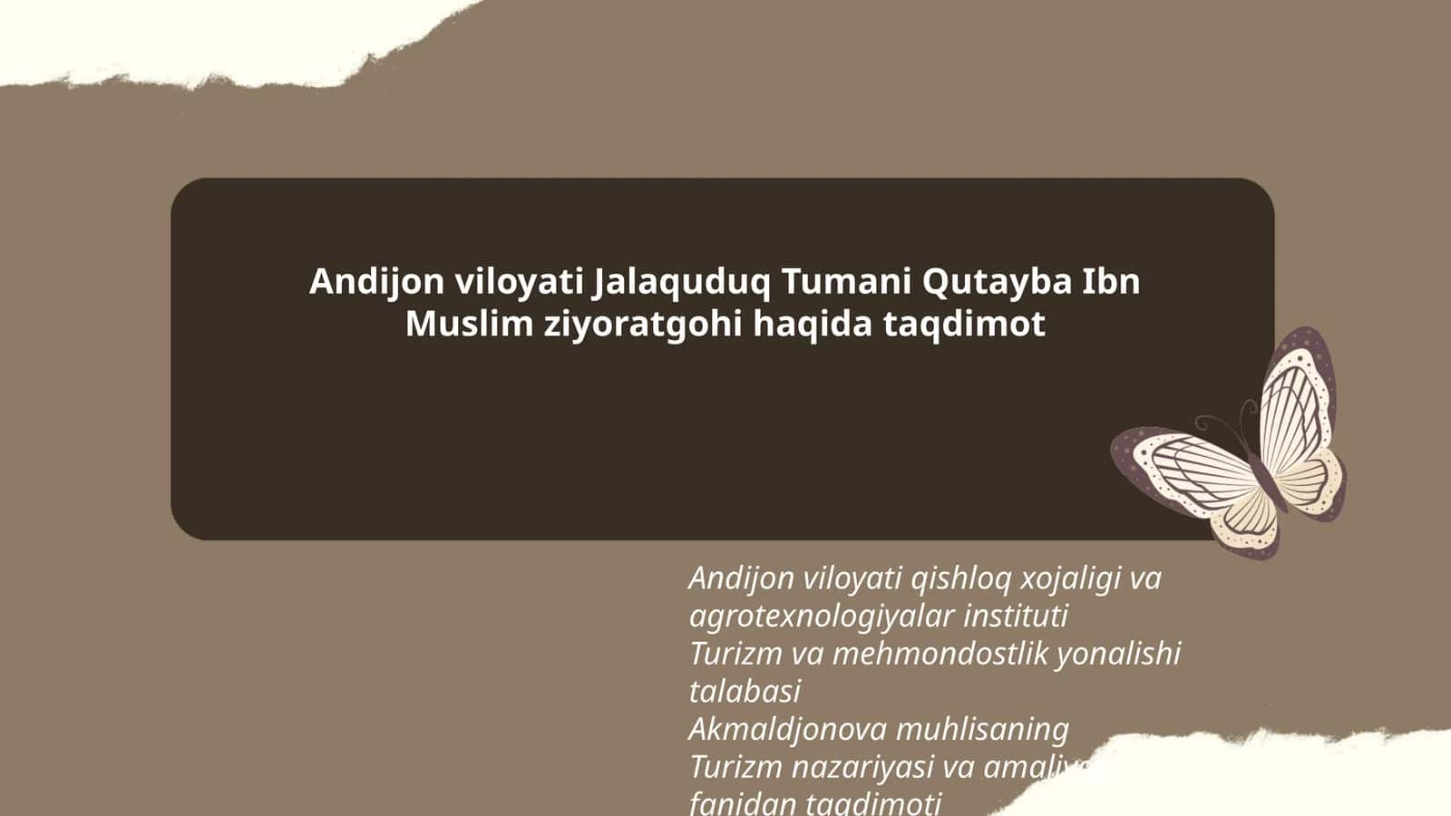 Qutayba Ibn Muslim ziyoratgohi haqida taqdimot 1