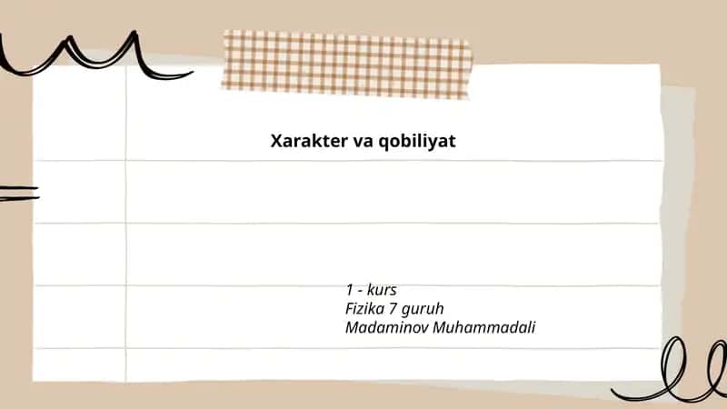 Xarakter va qobiliyat 1