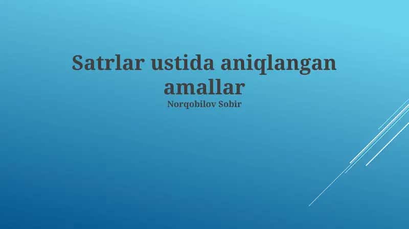 Regular ifodalar bilan ishlash 1