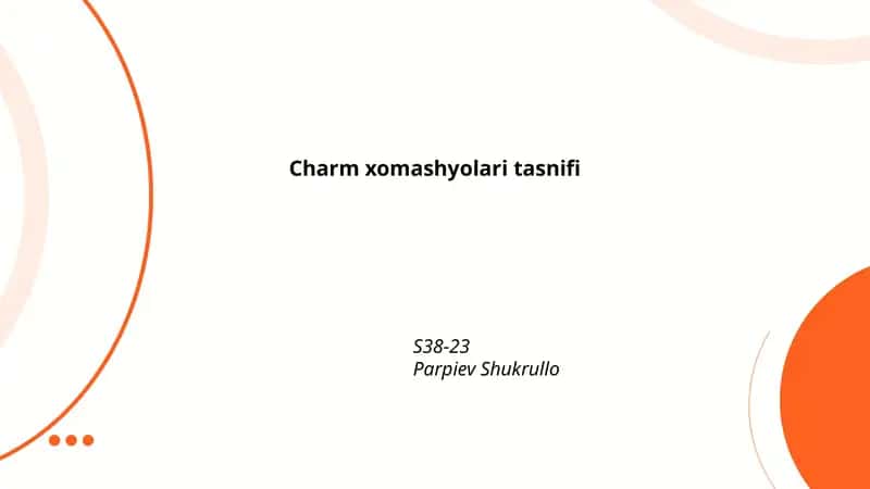 Charm xomashyolari tasnifi 1