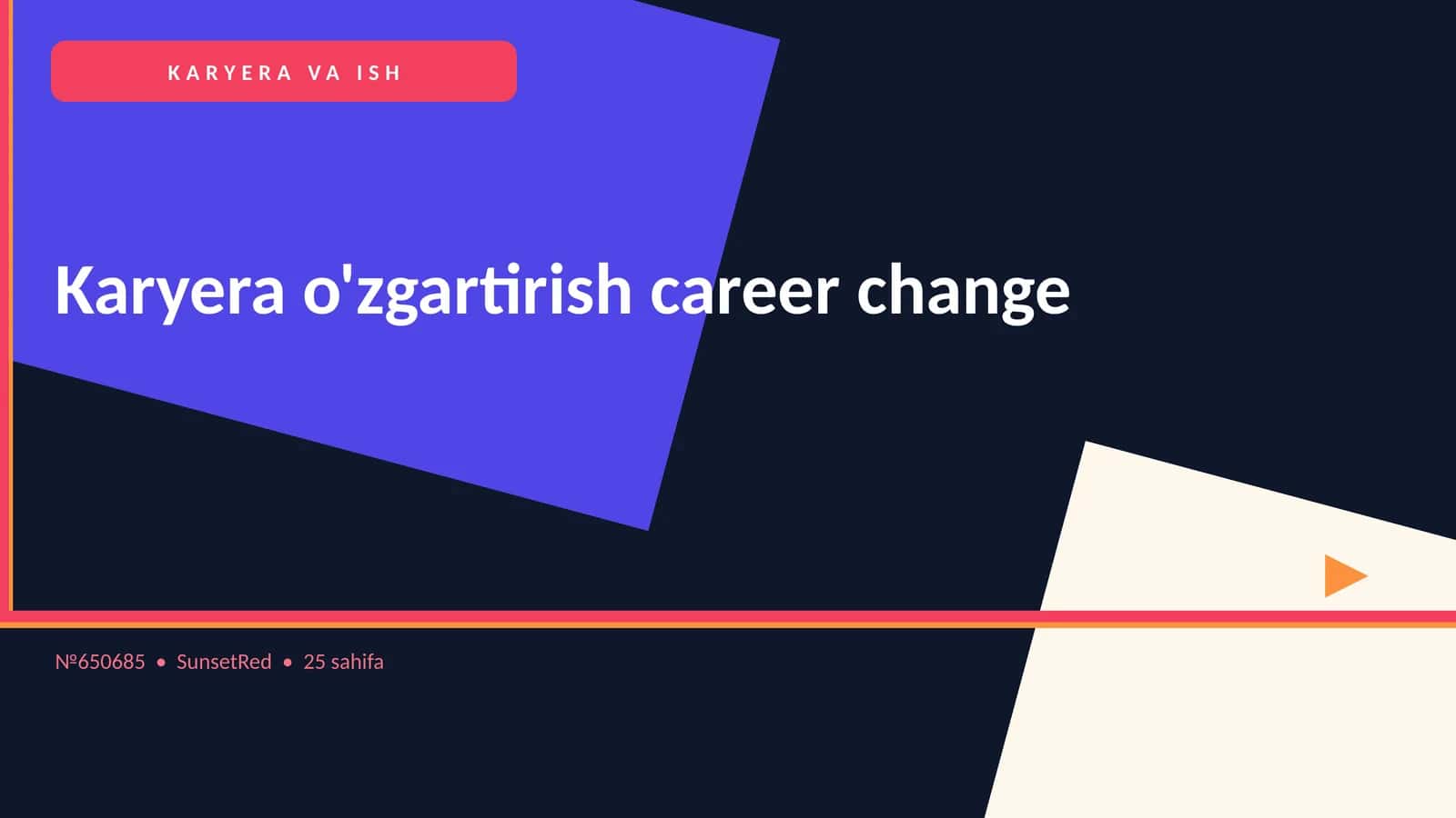Karyera o'zgartirish career change 1