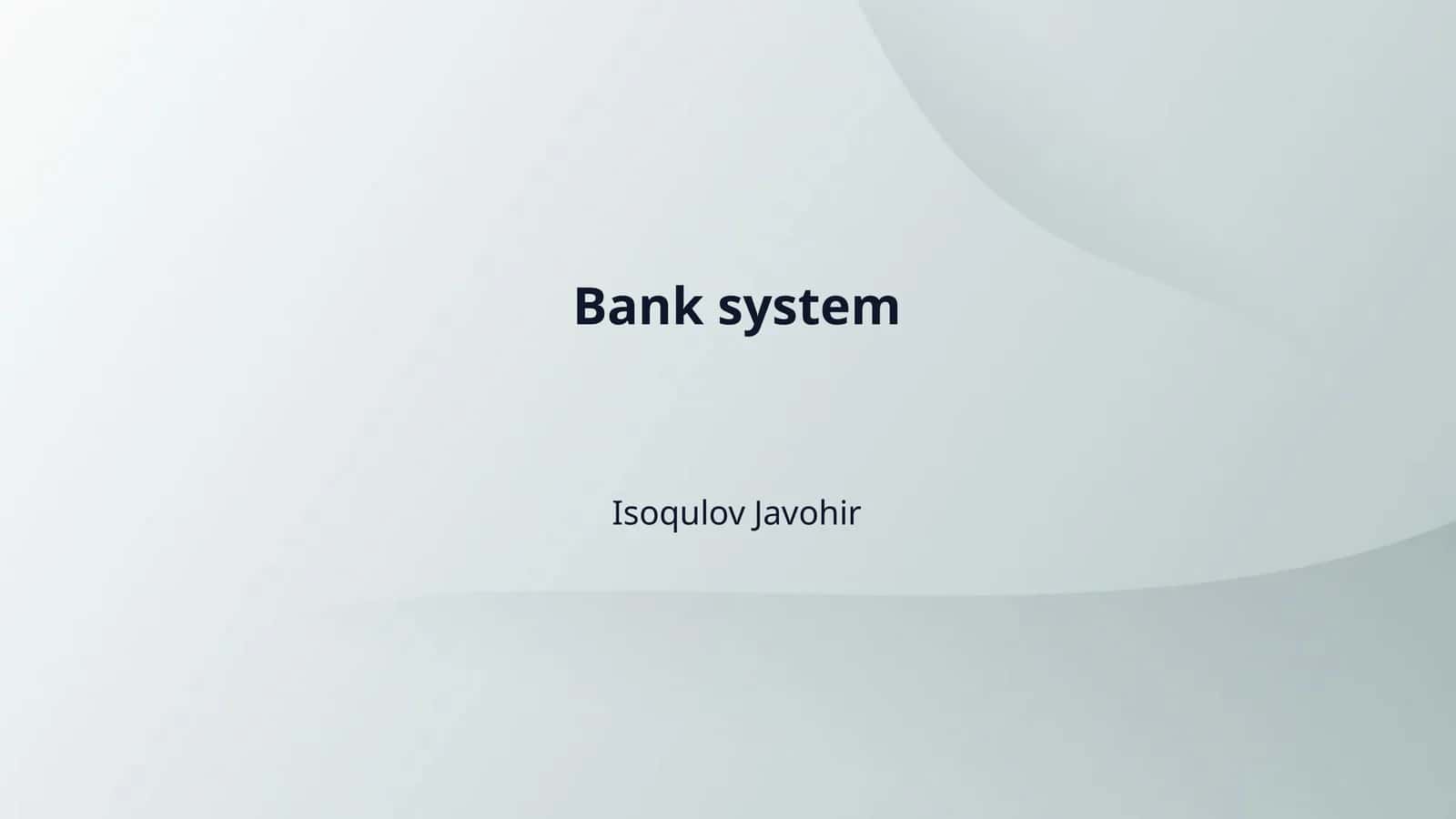 Bank system 1