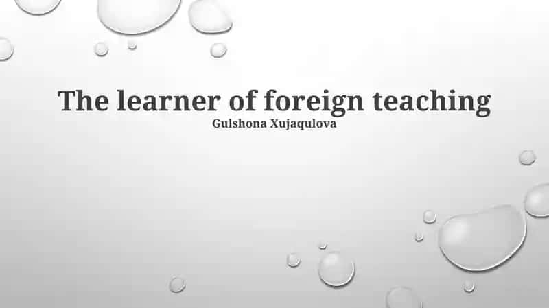 The learner of foreign teaching