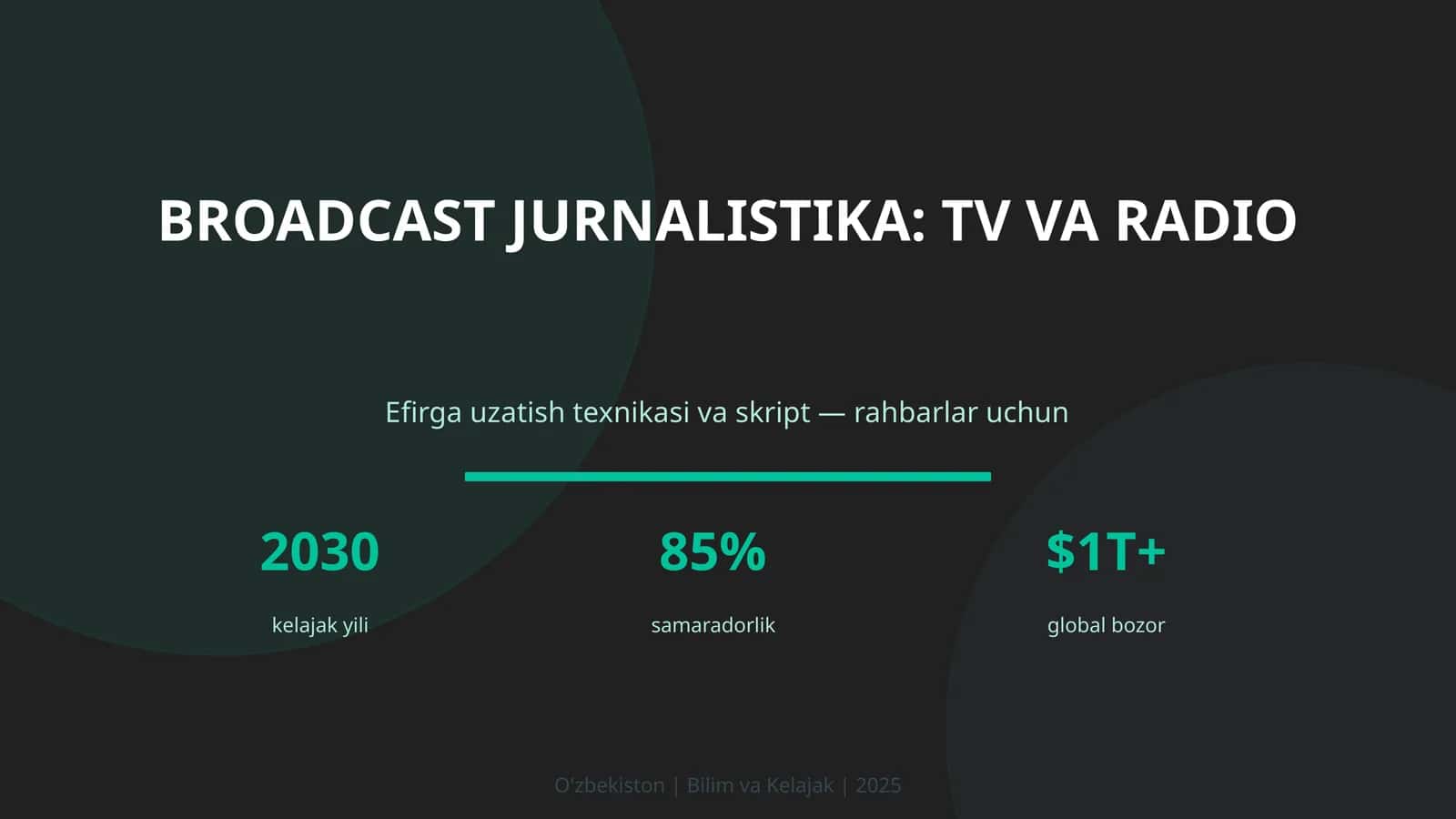 Broadcast jurnalistika: TV va radio 1