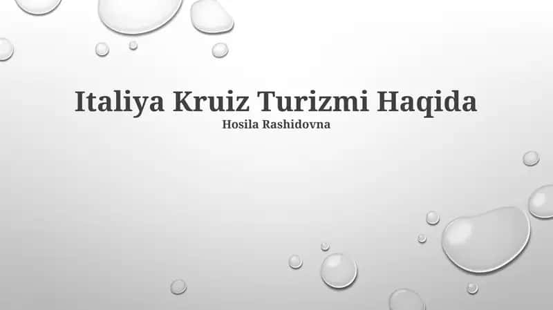Italiya Kruiz Turizmi Haqida 1