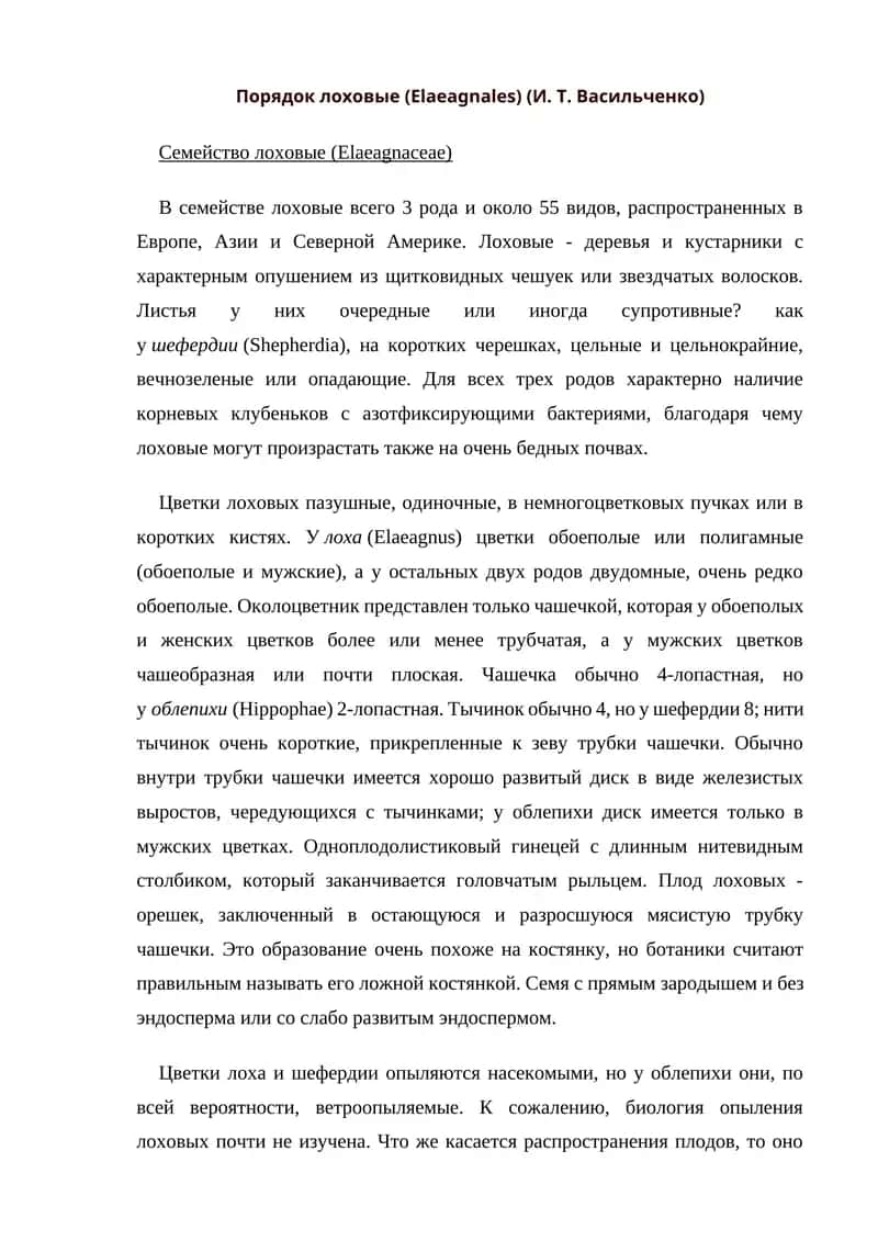 Лоховые (Elaeagnales) (И. Т. Васильченко) 1