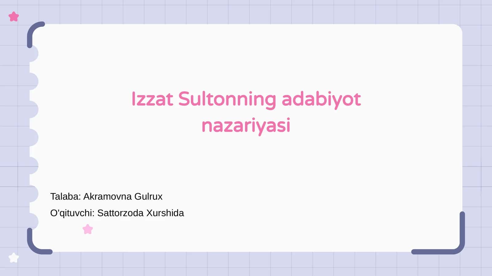 Izzat Sultonning adabiyot nazariyasi 1