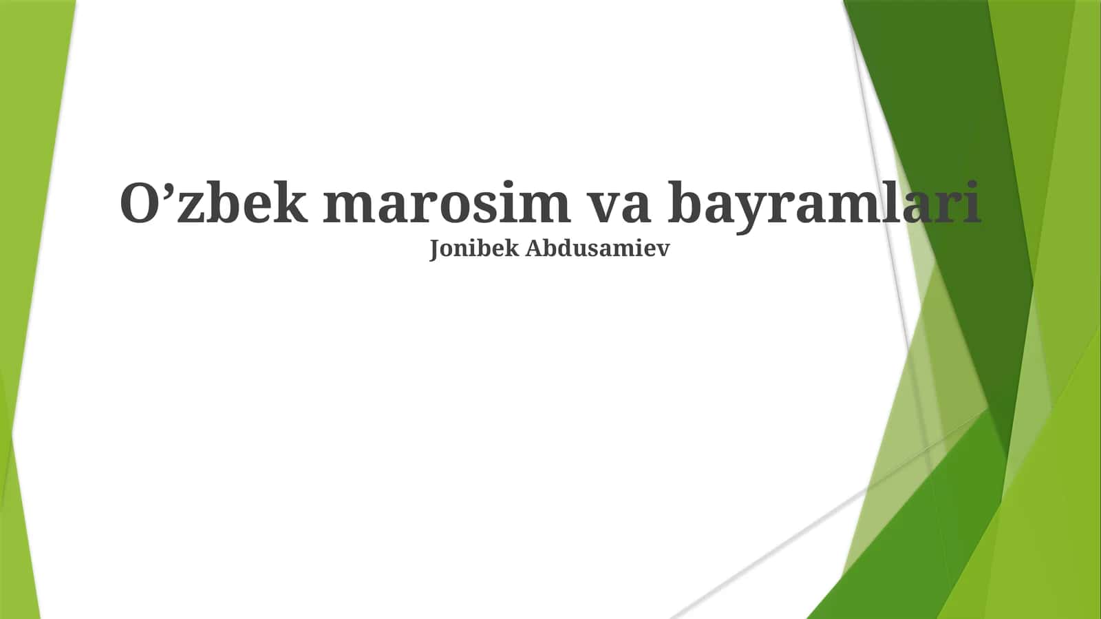 Mavsumlarni nishonlash: O'zbek bayramlari 1