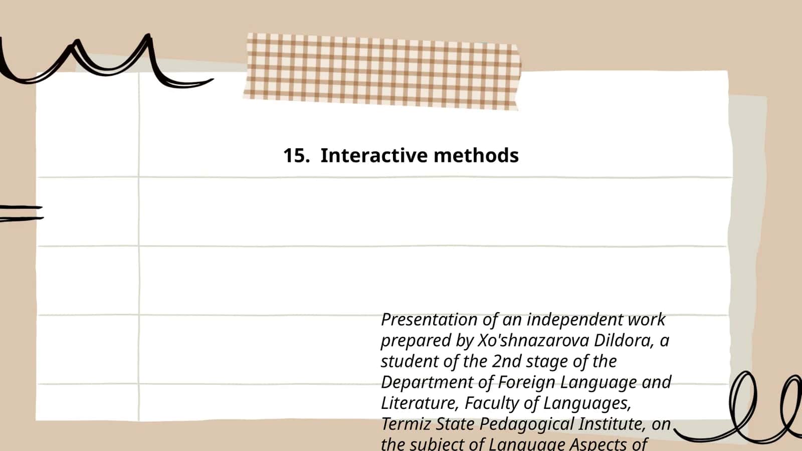 Interactive methods 1