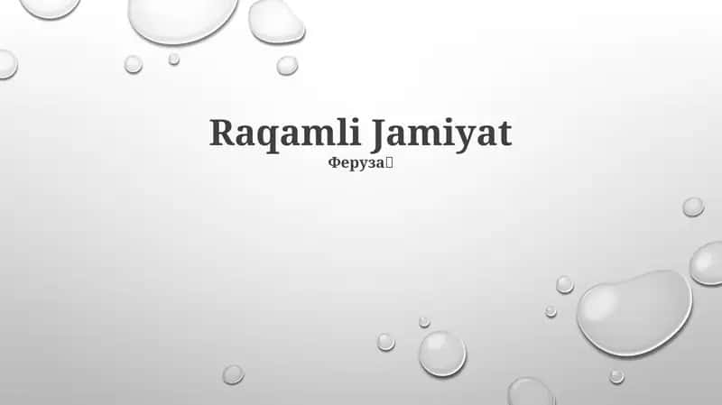Raqamli Jamiyat 1