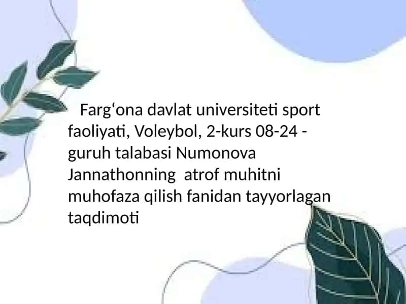 Urbanizatsiya va atrof –muhit 1