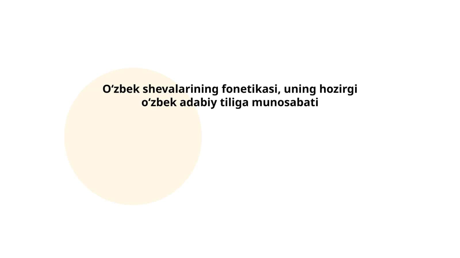 Oʻzbek shevalarining fonetikasi, uning hozirgi oʻzbek adabiy tiliga munosabati 1