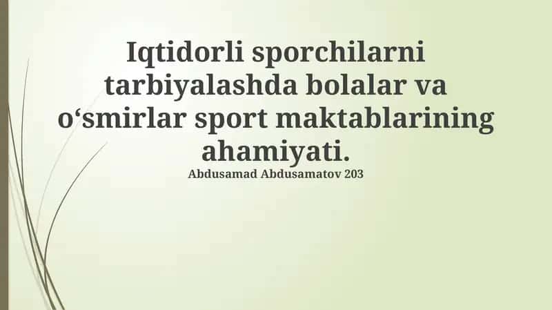 Bolalar va o'smirlar sport maktablarining ahamiyati 1