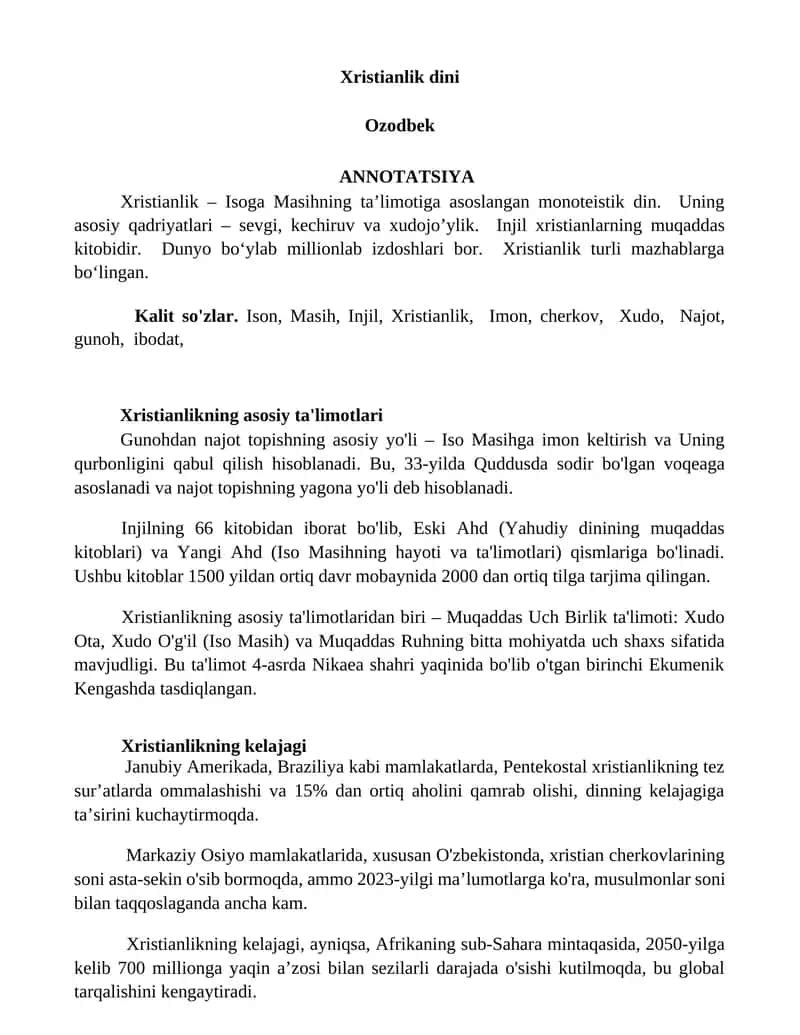 Xristianlik dini 1