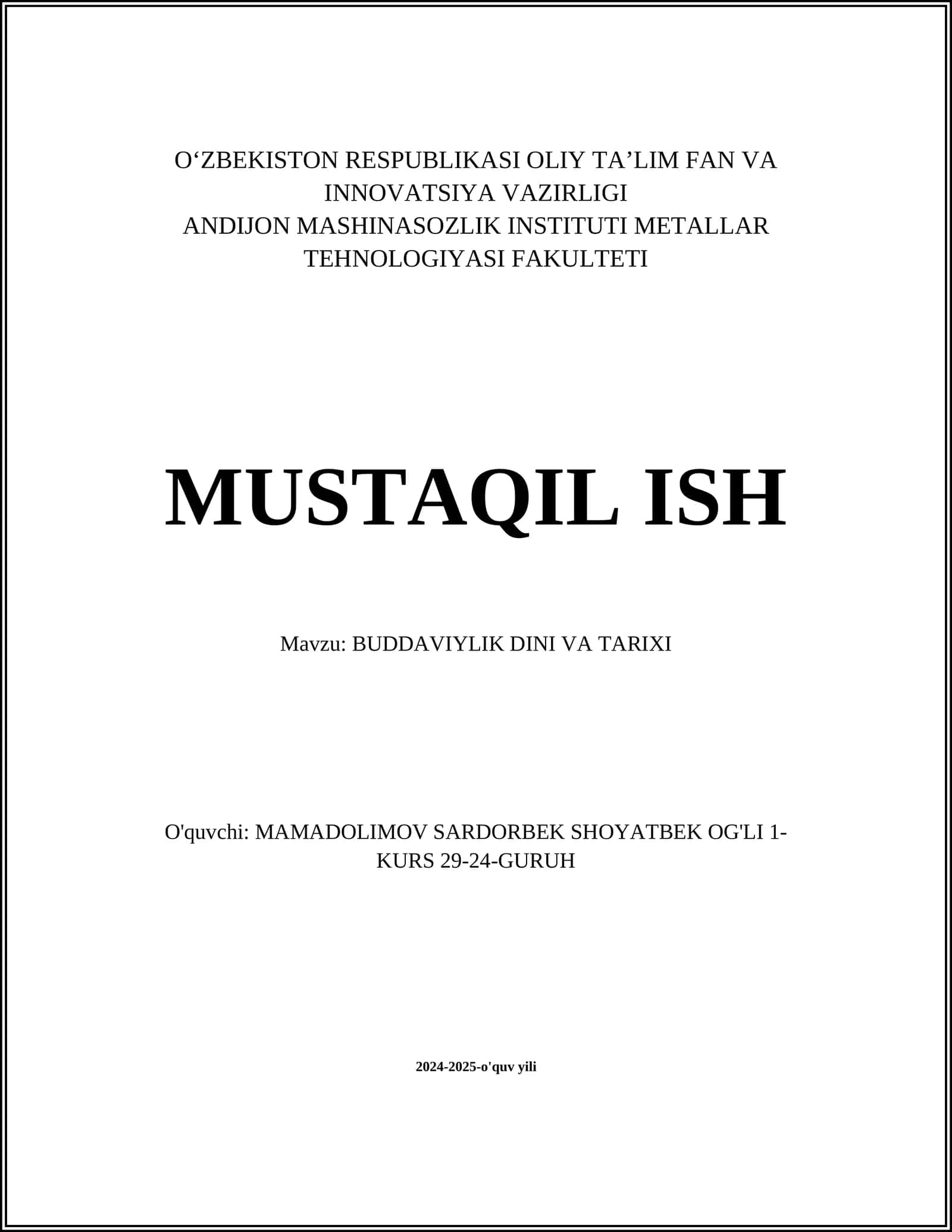 BUDDAVIYLIK DINI VA TARIXI 1