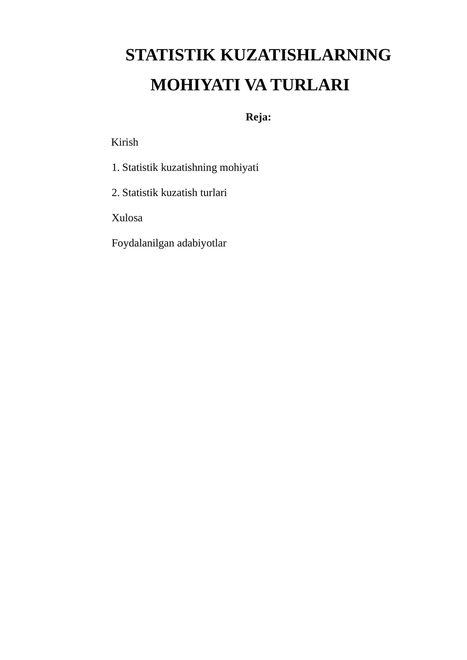 STATISTIK KUZATISHLARNING MOHIYATI VA TURLARI 1