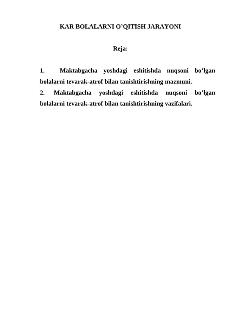 KAR BOLALARNI O’QITISH JARAYONI 1