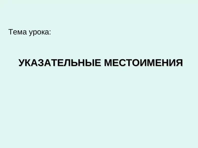 УКАЗАТЕЛЬНЫЕ МЕСТОИМЕНИЯ 1