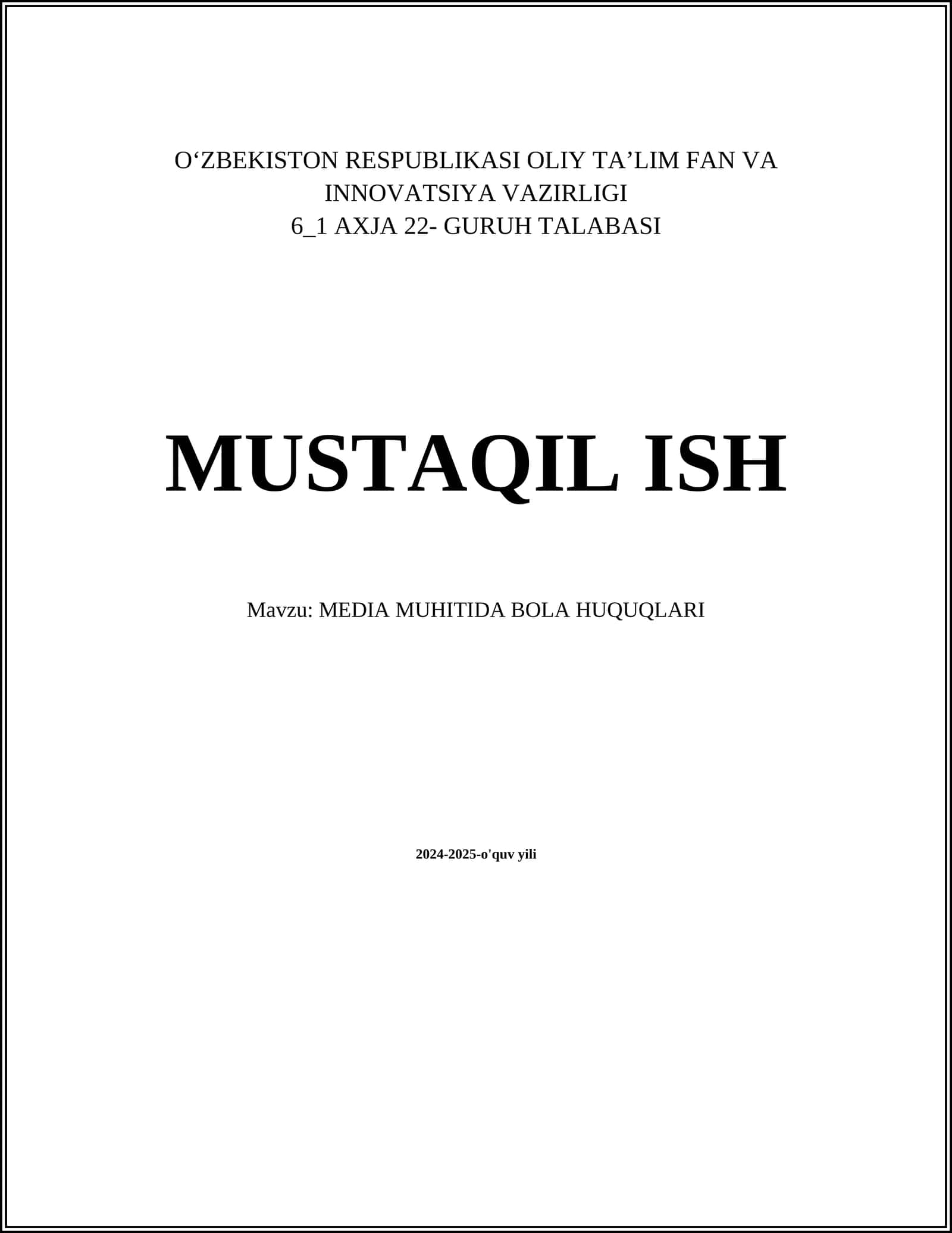 MEDIA MUHITIDA BOLA HUQUQLARI 1