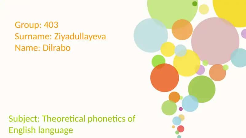 Theoretical Phonetics of English language 1