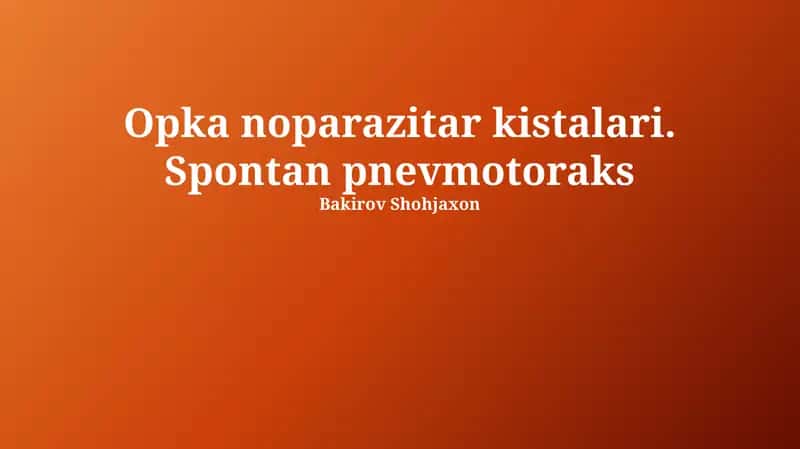 O'pka gidatid kistalari 1