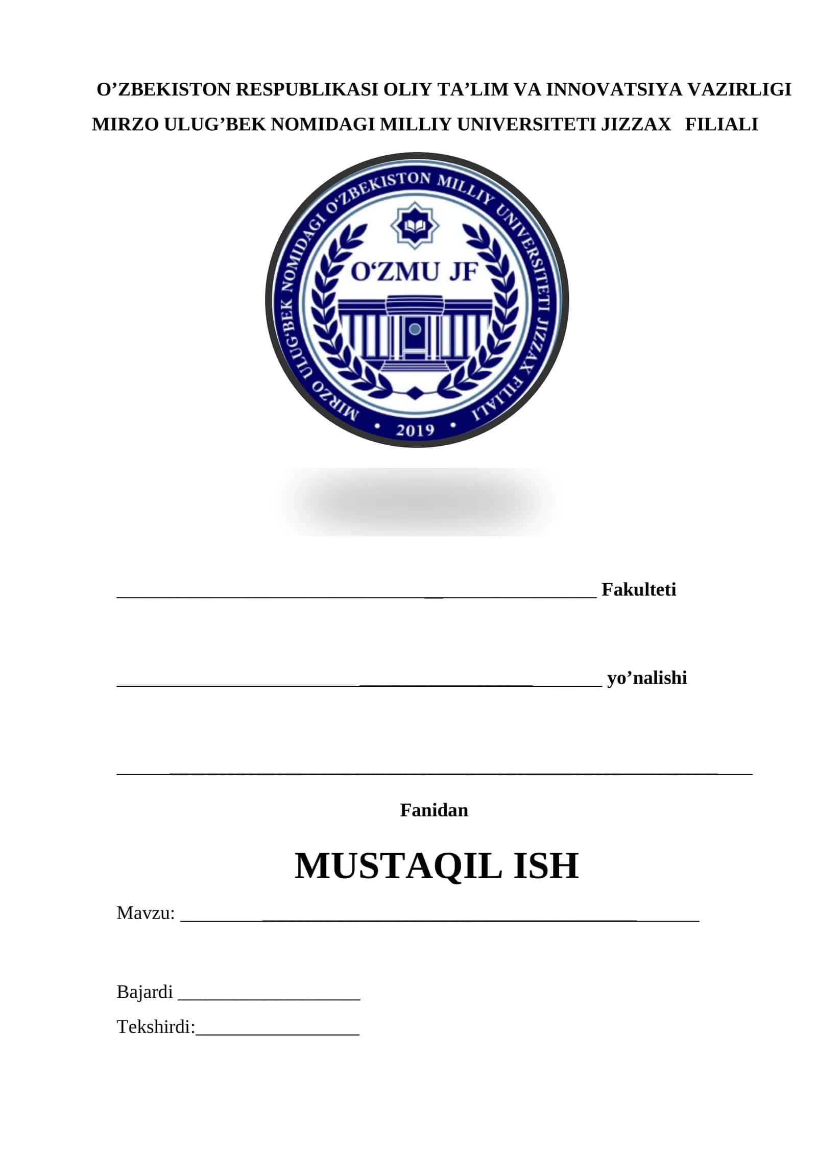 MUSTAQIL ISH standartlashtirish tamoyilari 1