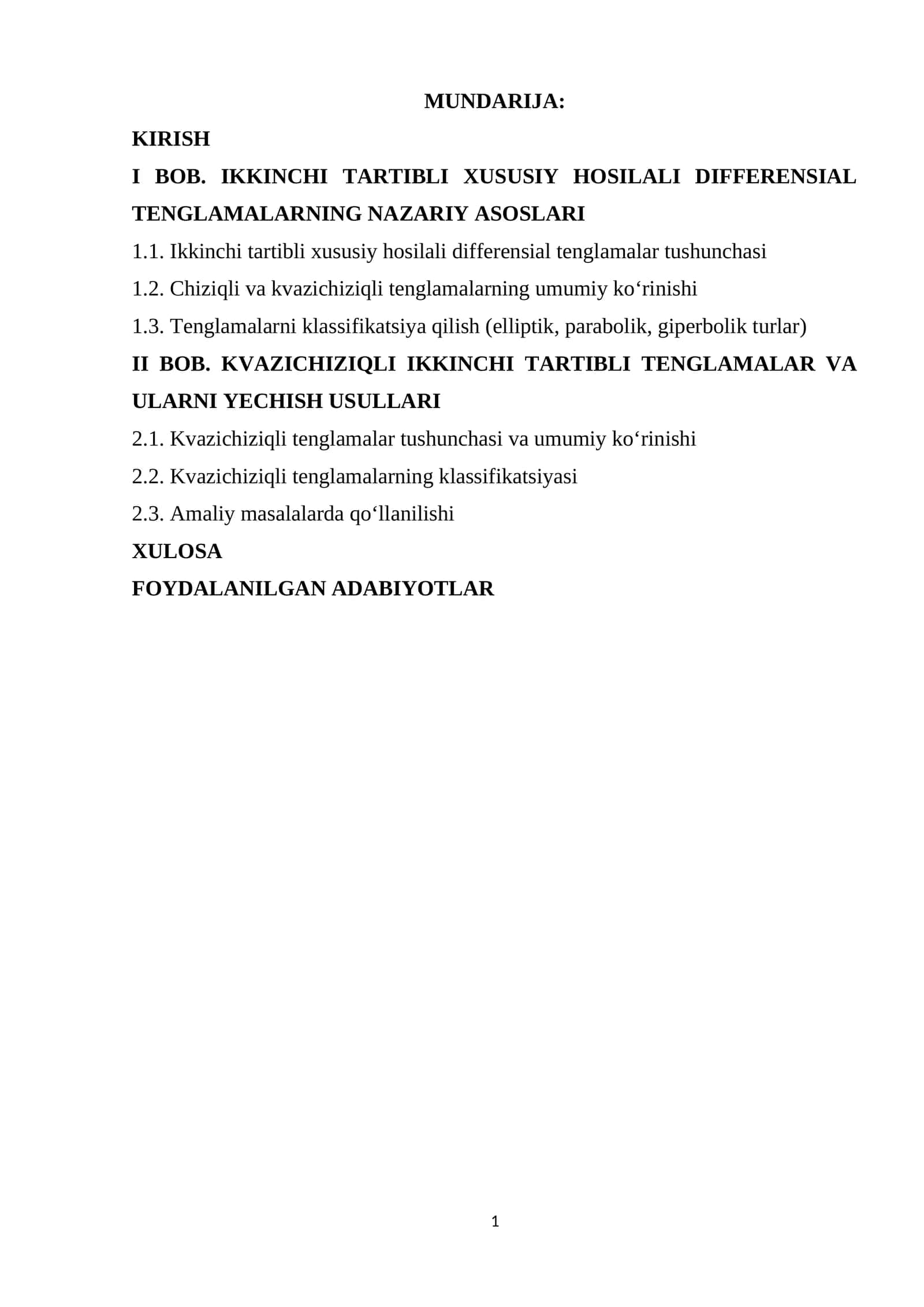 Matematik fizika tenglamalari 1