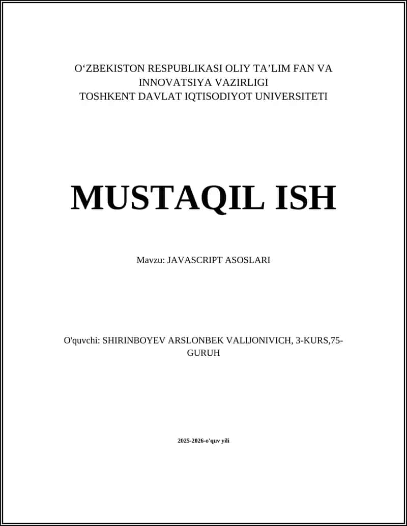 JAVASCRIPT ASOSLARI 1
