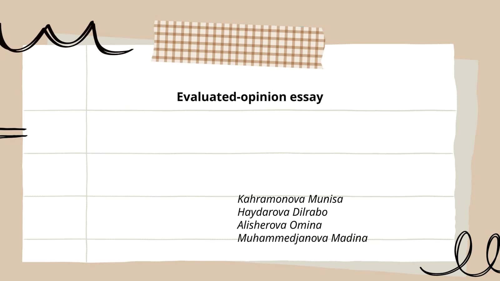 Evaluated-opinion essay 1