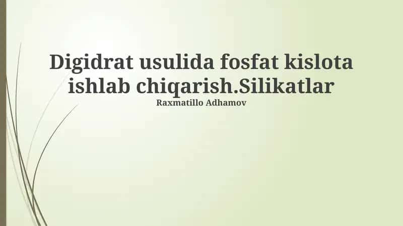 Silikatlarning roli 1