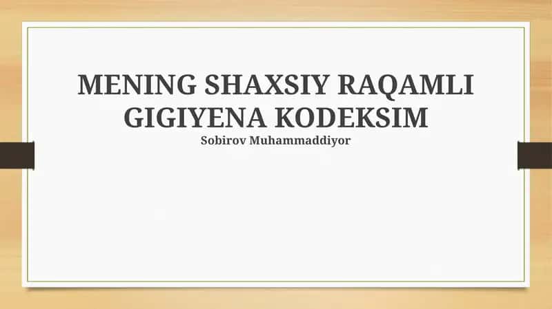 Shaxsiy raqamli gigiyena kodeksim 1