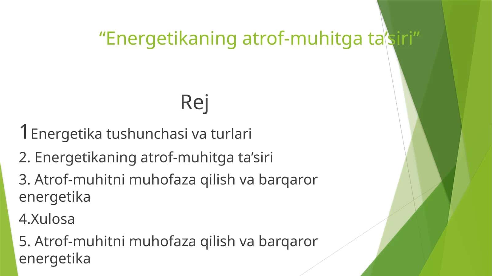 Energetikaning atrof-muhitga ta'siri 1