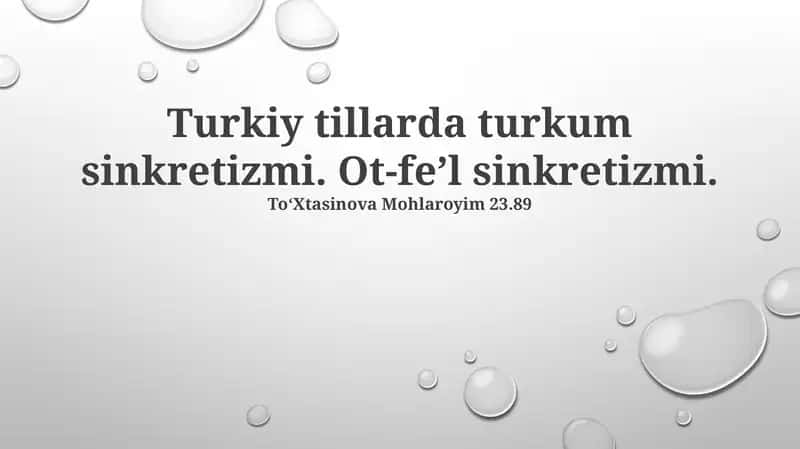 Ot-fe'l sinkretizmi 1