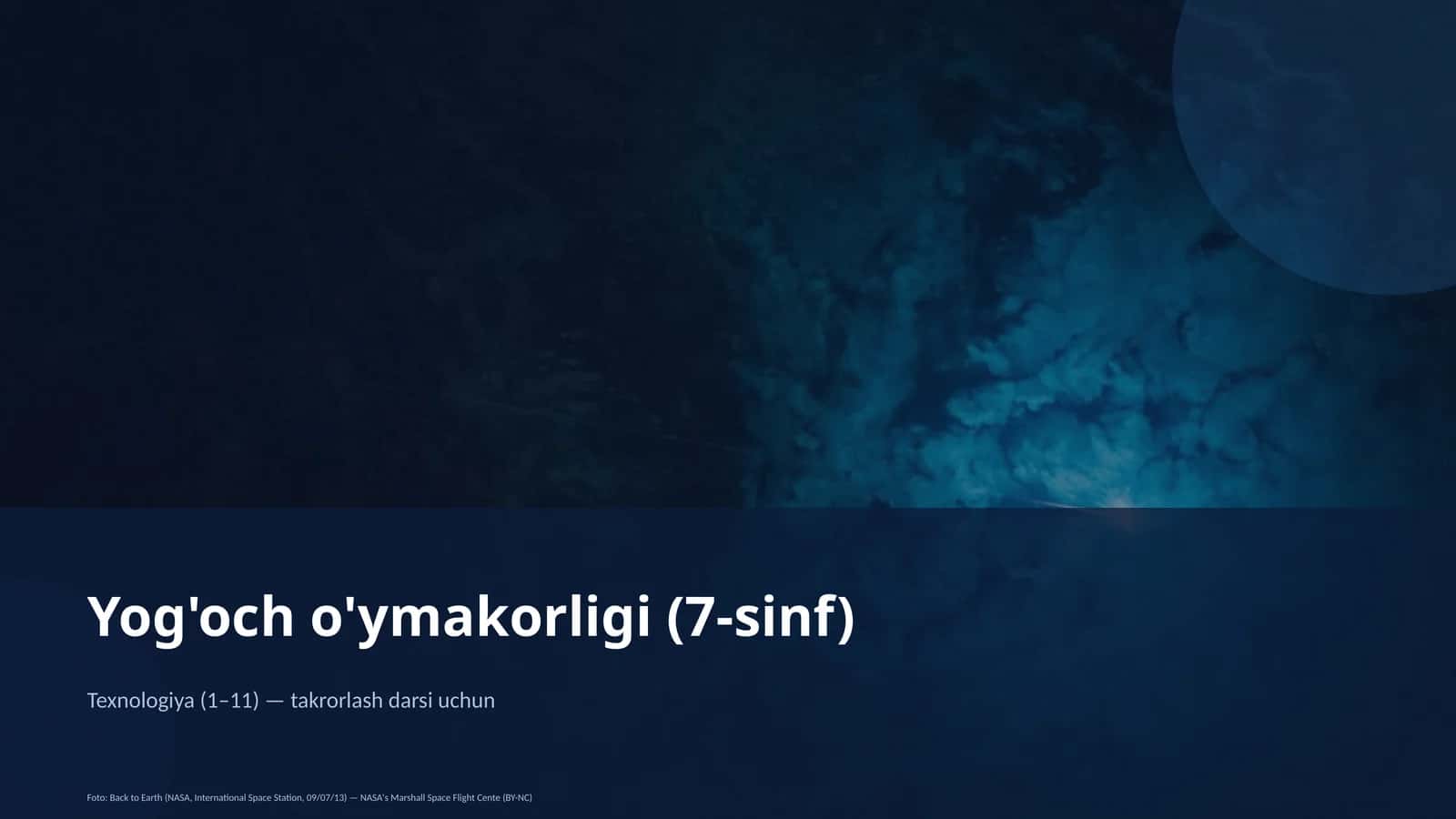 Yog'och o'ymakorligi (7-sinf) 1